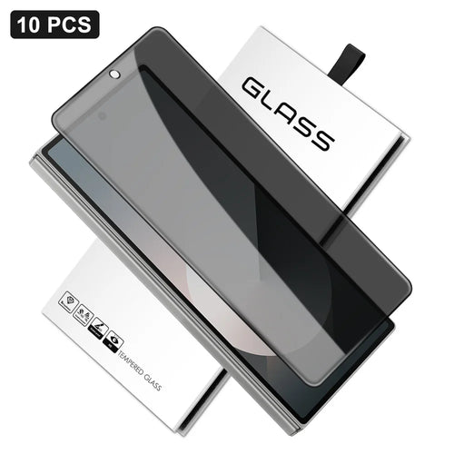 For Samsung Galaxy Z Fold6 5G 10Pcs Anti-Spy Full Screen Protector 360 Degree Privacy High Aluminium-silicon Glass Film - Black - 1