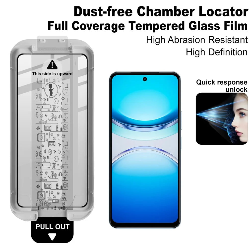 IMAK 3Pcs Tempered Glass Full Screen Protector For vivo Y300t 5G  /  Y300i 5G Full Glue Film with Dust-free Installation Tool - 3