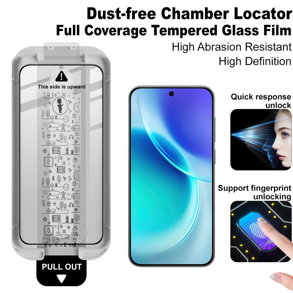 IMAK 3Pcs For  vivo X300 Pro 5G Tempered Glass Full Screen Protector Full Glue Film with Dust-free Installation Tool (Fingerprint Unlock) - 3