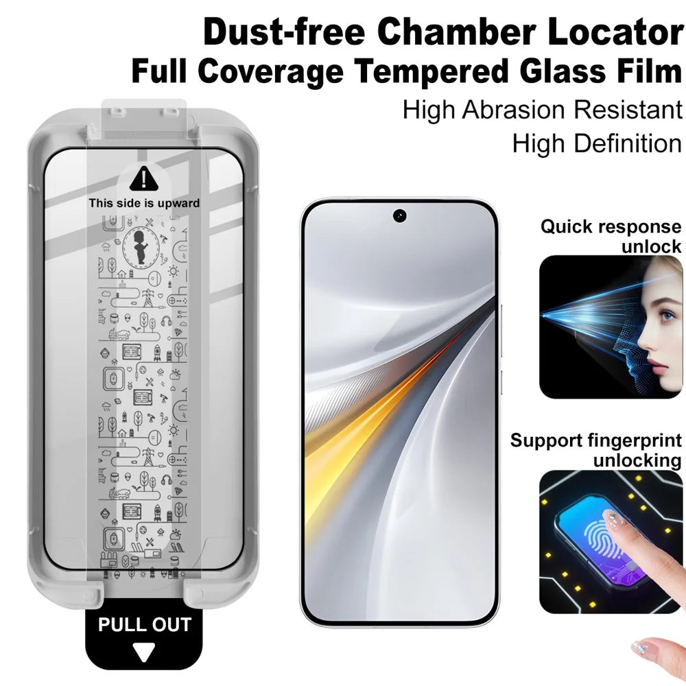 IMAK 3Pcs For vivo iQOO 15 5G Tempered Glass Full Screen Protector Full Glue Film with Dust-free Installation Tool (Fingerprint Unlock) - 3