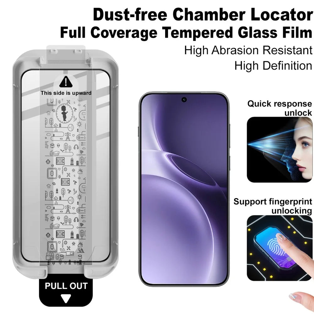 IMAK For vivo X300 5G Tempered Glass Full Screen Protector Full Glue Film with Dust-free Installation Tool (Fingerprint Unlock) - Black - 2