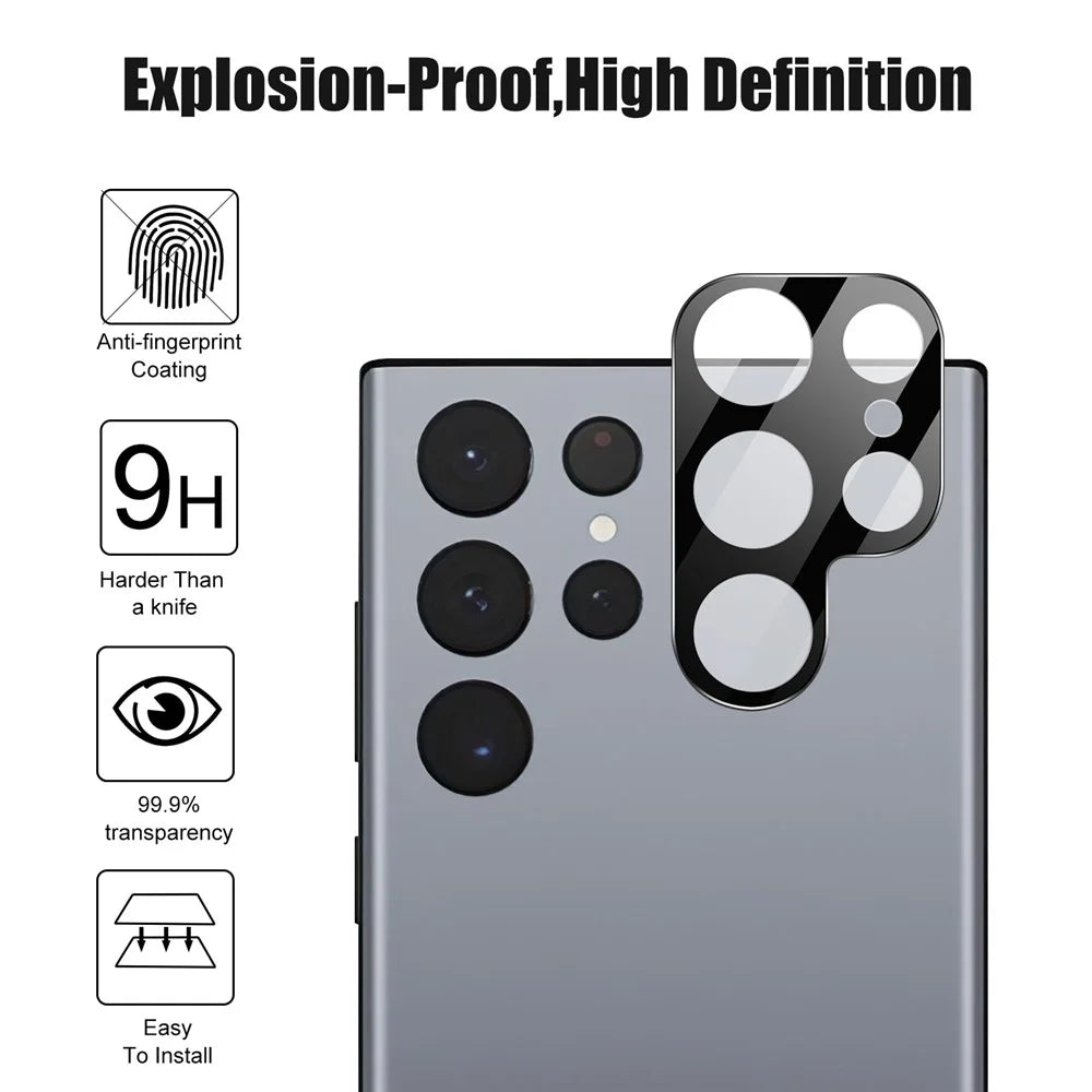 For Samsung Galaxy S23 Ultra HD Tempered Glass Shatter-Proof Ultra Clear Camera Lens Protector Film - 3