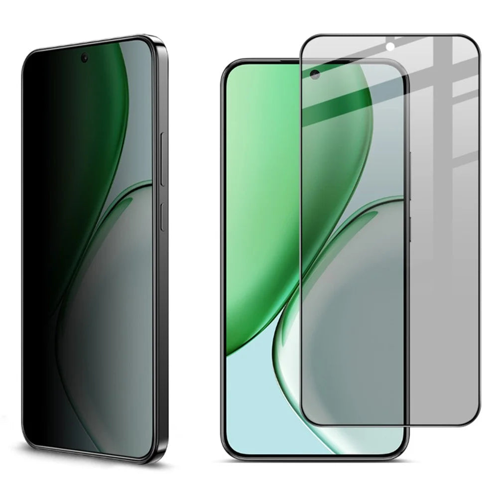 IMAK Privacy Screen Protector for Honor Win Turbo 5G / Magic8 Lite 5G / X9d 5G / X70 5G Anti Peep Full Cover Tempered Glass Film (Fingerprint Unlock) - Black - 3
