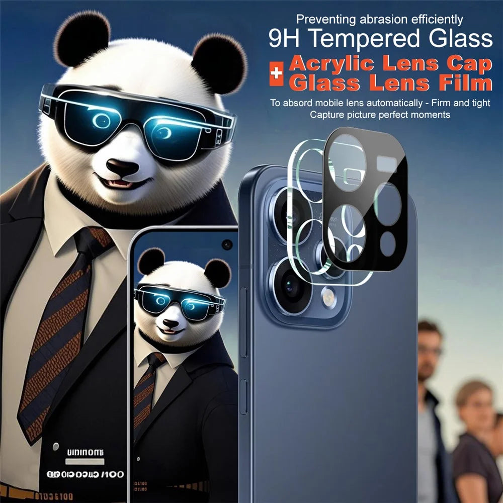 IMAK For Oppo Reno15 5G (Global) / Reno15c 5G (China) Tempered Glass Full Cover Lens Film + Acrylic Cap - Black - 4