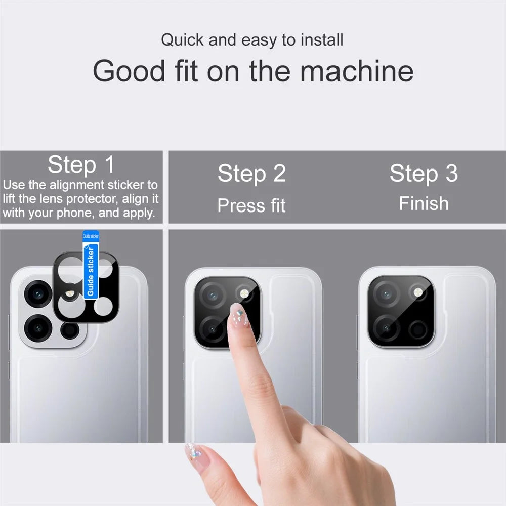IMAK For OnePlus Turbo 6 5G / Nord 6 5G Camera Lens Protector Tempered Glass HD Clear Full Cover Lens Film - Black - 5