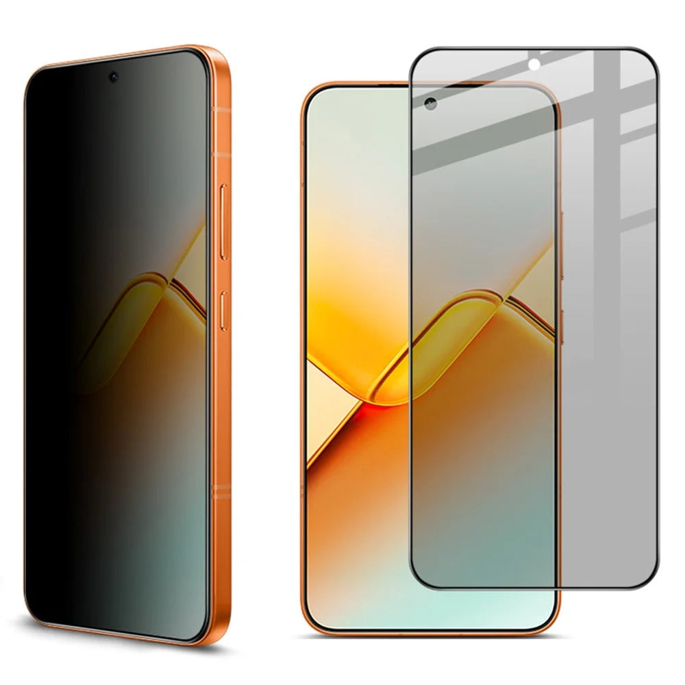 IMAK For Honor Power2 5G Privacy Screen Protector Anti Peep Full Cover Tempered Glass Film (Fingerprint Unlock) - Black - 1