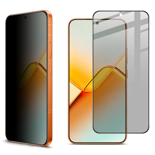 IMAK For Honor Power2 5G Privacy Screen Protector Anti Peep Full Cover Tempered Glass Film (Fingerprint Unlock) - Black - 1