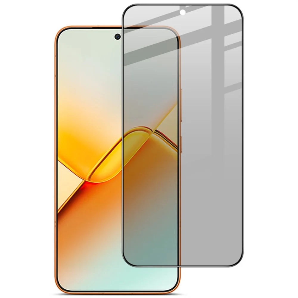 IMAK For Honor Power2 5G Privacy Screen Protector Anti Peep Full Cover Tempered Glass Film (Fingerprint Unlock) - Black - 2