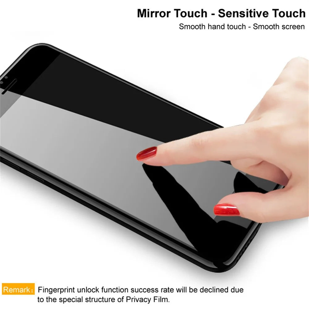 IMAK For Honor Power2 5G Privacy Screen Protector Anti Peep Full Cover Tempered Glass Film (Fingerprint Unlock) - Black - 6