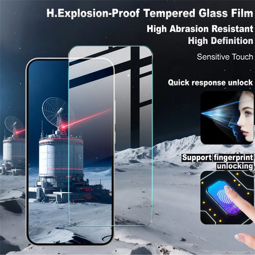 IMAK H Series For Oppo Reno15 F 5G Screen Protector Tempered Glass Film (Not Complete Coverage) (Fingerprint Unlock) - Transparent - 2