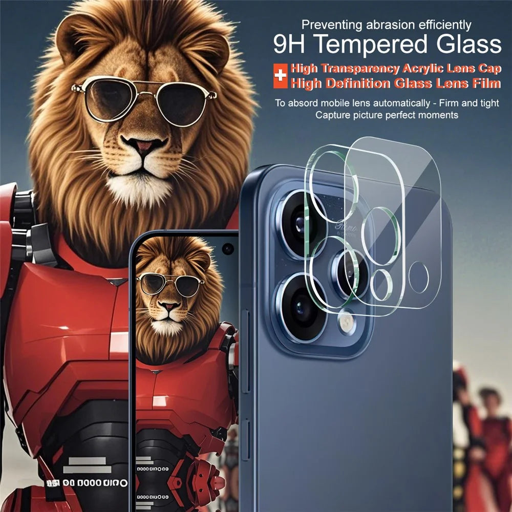 IMAK For Oppo Reno15 5G (Global) / Reno15c 5G (China) Tempered Glass Full Cover Camera Lens Protector + Acrylic Lens Cap - Transparent - 3