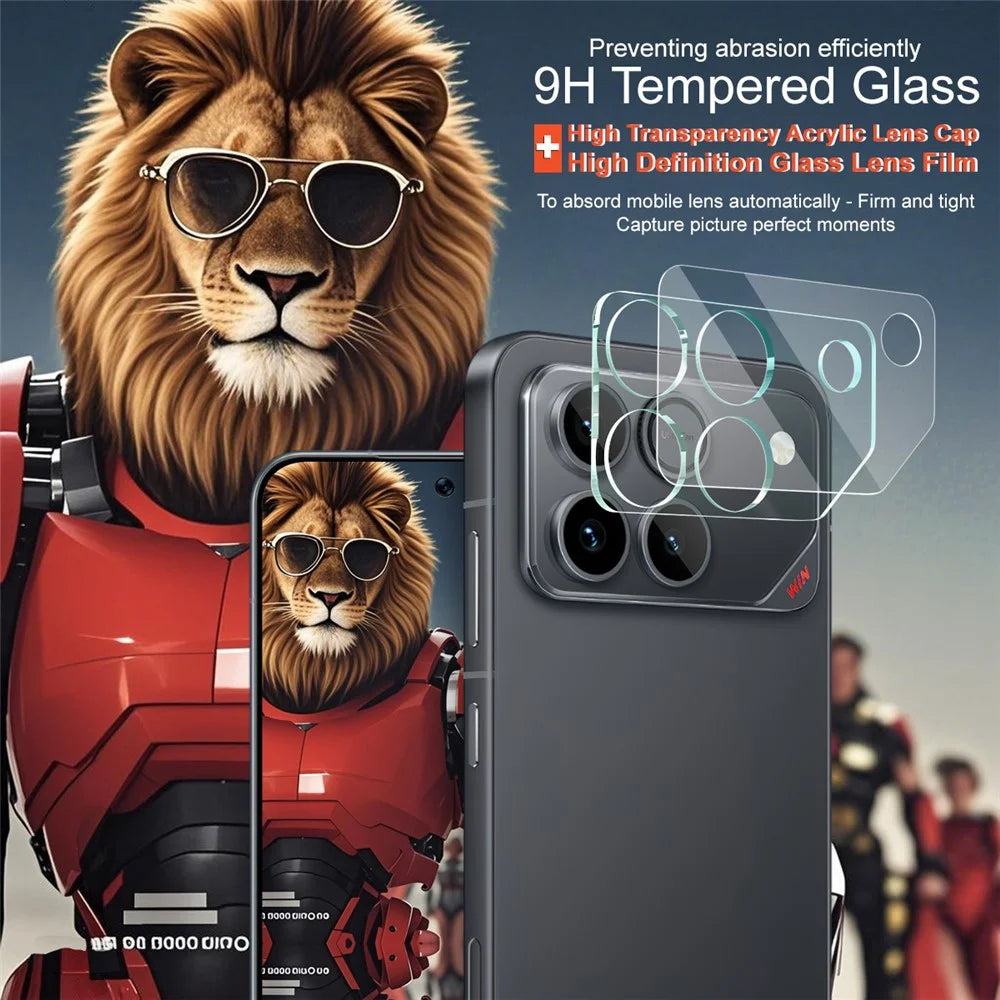 IMAK For Honor Win 5G Tempered Glass Full Cover Camera Lens Protector + Acrylic Lens Cap - Transparent - 3