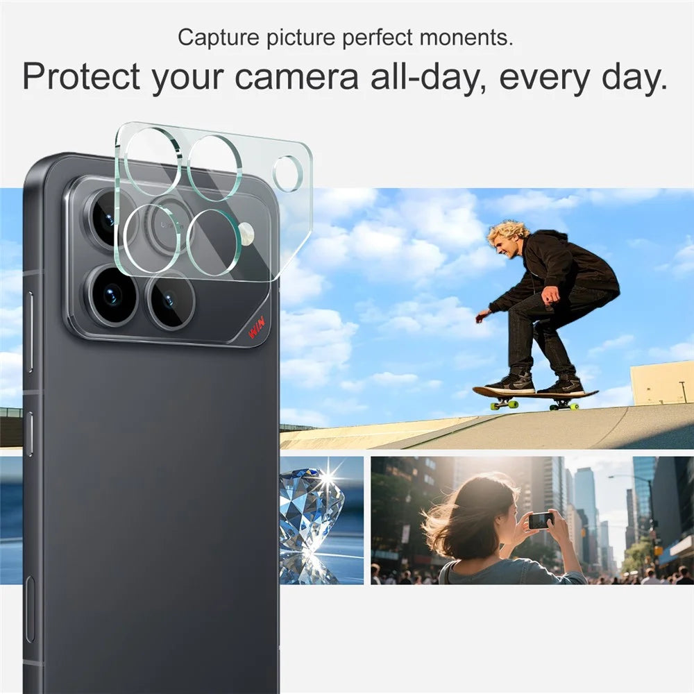 IMAK For Honor Win 5G Tempered Glass Full Cover Camera Lens Protector + Acrylic Lens Cap - Transparent - 4
