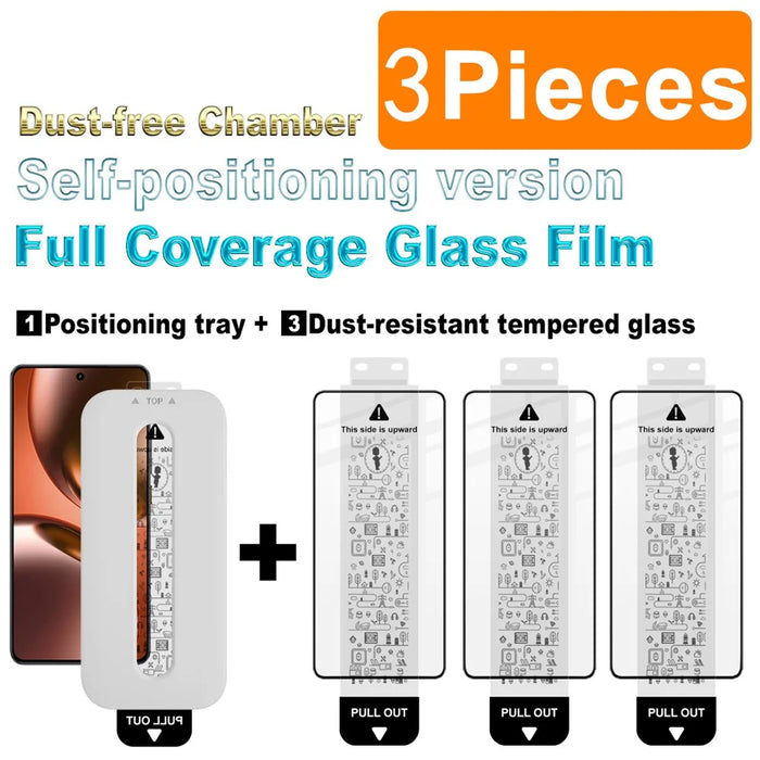 IMAK 3Pcs Tempered Glass For Realme GT 7 5G  /  GT 7T 5G  /  GT7 5G (China) Full Screen Protector Full Glue Film with Dust-free Installation Tool (Fingerprint Unlock) - 4