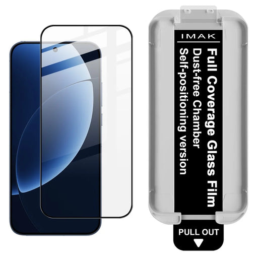 IMAK Tempered Glass For Realme GT 8 5G  /  GT 8 Pro 5G Full Screen Protector Full Glue Film with Dust-free Installation Tool (Fingerprint Unlock) - Black - 1