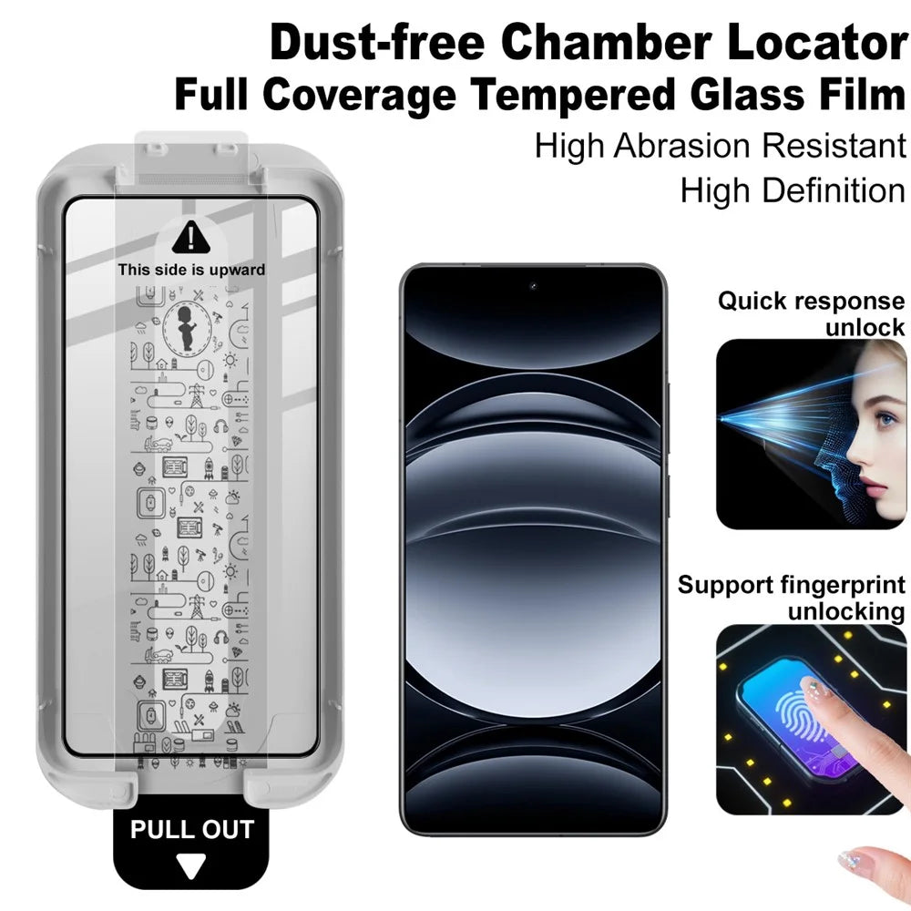 IMAK 3Pcs For Realme Neo7 Turbo 5G Tempered Glass Full Screen Protector Full Glue Film with Dust-free Installation Tool (Fingerprint Unlock) - 5