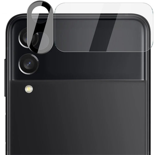 IMAK For Samsung Galaxy Z Flip4 5G Tempered Glass Lens Film + Acrylic Lens Cap (Black Version) with Glass Rear Small Screen Protector - 1