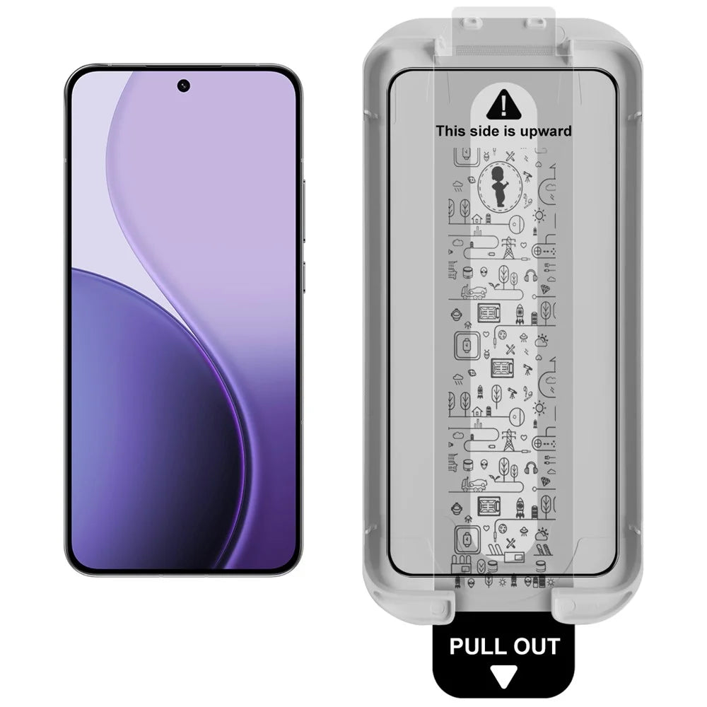 IMAK 3Pcs For Oppo Reno14 Pro 5G (Global) Tempered Glass Full Screen Protector Full Glue Film with Dust-free Installation Tool (Fingerprint Unlock) - 3