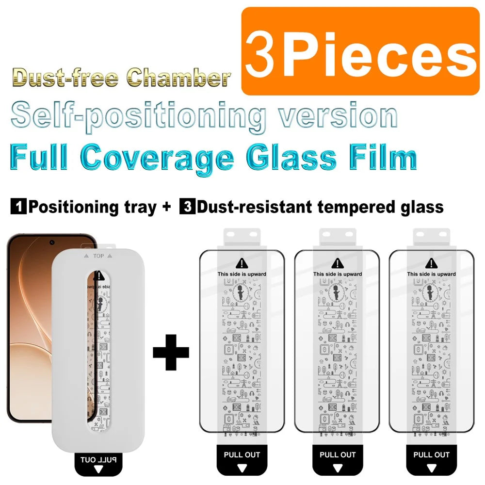 IMAK 3Pcs Tempered Glass For Oppo Reno15 Pro 5G (Global)  /  Reno15 5G (China) Full Screen Protector Full Glue Film with Dust-free Installation Tool (Fingerprint Unlock) - 4
