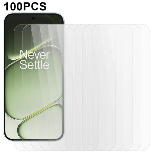 100Pcs For OnePlus Turbo 6 5G / Turbo 6V 5G / Nord 6 5G Screen Protector Full Glue Anti-Scratch Tempered Glass Film (NOT Complete Covering) (No Package, with Wipes Set, Dust-absorber, Guide Sticker) - Transparent - 1
