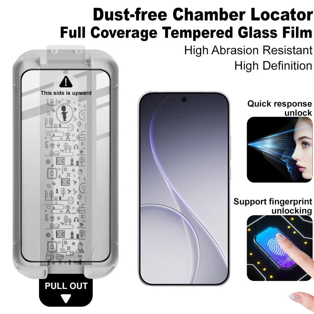 IMAK 3Pcs Tempered Glass For Oppo Reno15 Pro Max 5G (Global)  /  Reno15 Pro 5G (China) Full Screen Protector Full Glue Film with Dust-free Installation Tool (Fingerprint Unlock) - 5