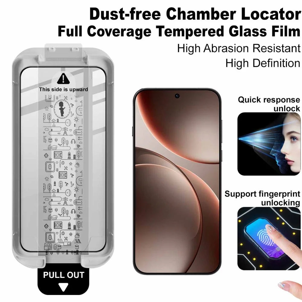 IMAK 3Pcs For Oppo Find X9 Pro 5G Tempered Glass Full Screen Protector Full Glue Film with Dust-free Installation Tool (Fingerprint Unlock) - 5