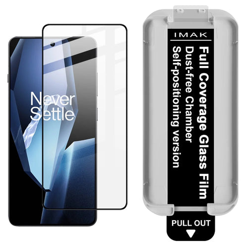 IMAK Tempered Glass For OnePlus 13R 5G  /  Ace 5 5G  /  Ace 5 Pro 5G Full Screen Protector Full Glue Film with Dust-free Installation Tool (Fingerprint Unlock) - Black - 1