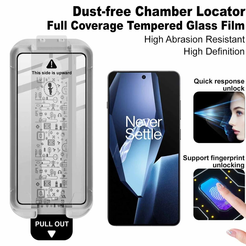IMAK 3Pcs Tempered Glass For OnePlus 13R 5G  /  Ace 5 5G  /  Ace 5 Pro 5G Full Screen Protector Full Glue Film with Dust-free Installation Tool (Fingerprint Unlock) - 5