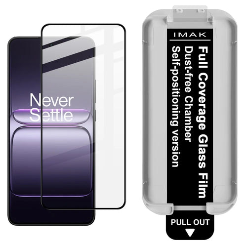 IMAK Tempered Glass For OnePlus Nord CE5 5G  /  Ace 5 Racing 5G Full Screen Protector Full Glue Film with Dust-free Installation Tool (Fingerprint Unlock) - Black - 1