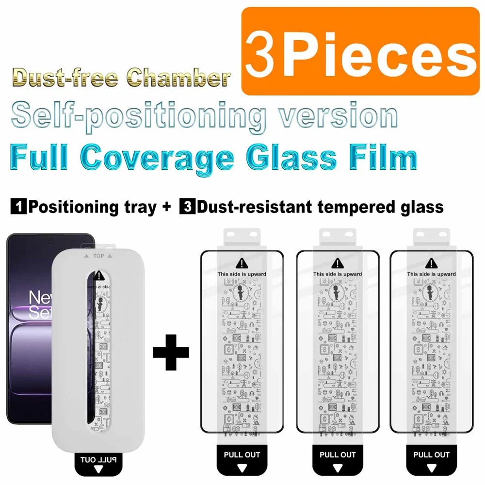 IMAK 3Pcs Tempered Glass For OnePlus Nord CE5 5G  /  Ace 5 Racing 5G Full Screen Protector Full Glue Film with Dust-free Installation Tool (Fingerprint Unlock) - 4