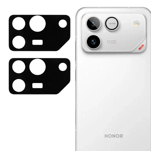 2Pcs For Honor Win RT 5G Full Coverage Camera Lens Protector Silk Printing Tempered Glass Lens Film 3D Arc Edge - Black - 1