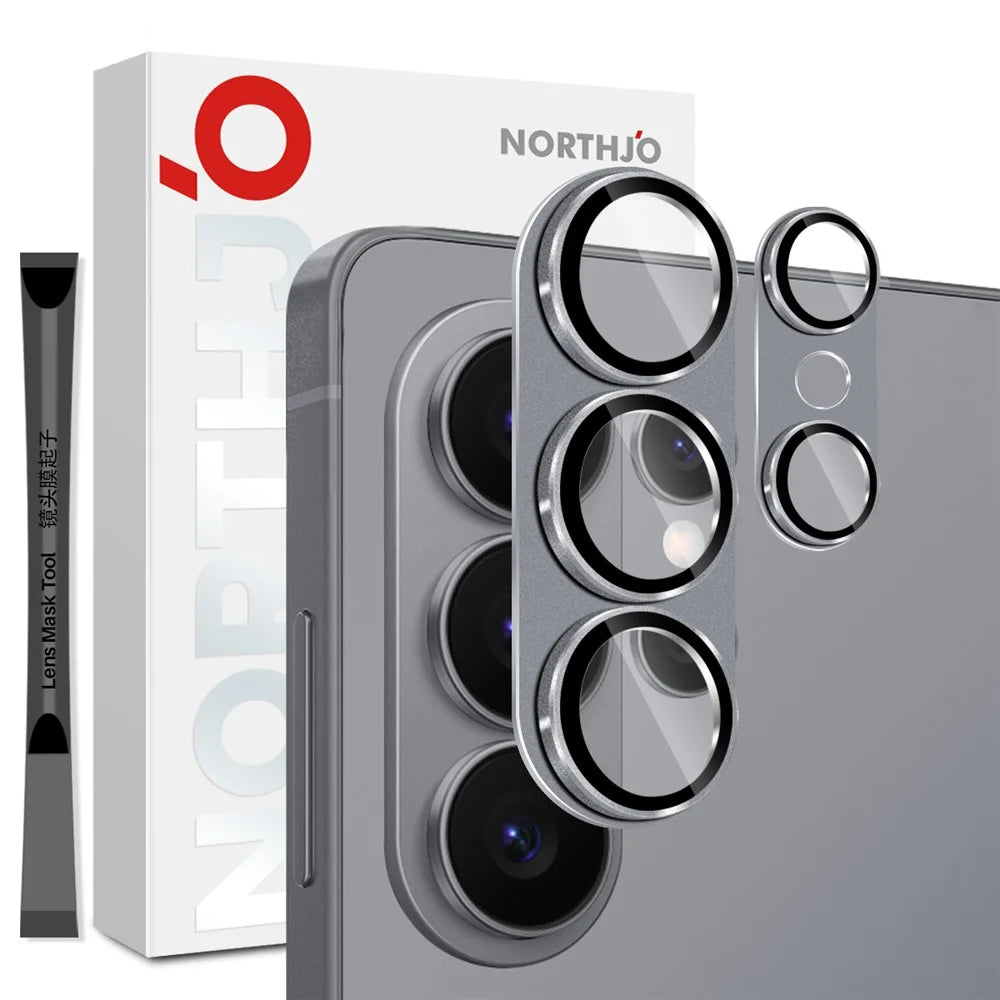 NORTHJO For Samsung Galaxy S26 Ultra Camera Lens Protector Matte Integrated Metal Tempered Glass Lens Film (Complete Covering) - Grey - 1