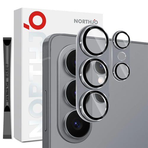 NORTHJO For Samsung Galaxy S26 Ultra Camera Lens Protector Matte Integrated Metal Tempered Glass Lens Film (Complete Covering) - Grey - 1