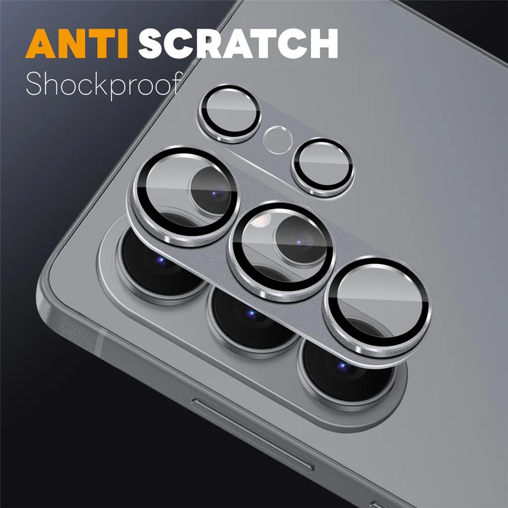 NORTHJO For Samsung Galaxy S26 Ultra Camera Lens Protector Matte Integrated Metal Tempered Glass Lens Film (Complete Covering) - Grey - 3