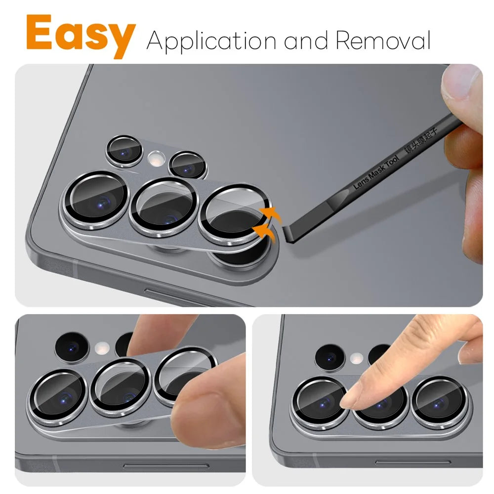 NORTHJO For Samsung Galaxy S26 Ultra Camera Lens Protector Matte Integrated Metal Tempered Glass Lens Film (Complete Covering) - Grey - 4