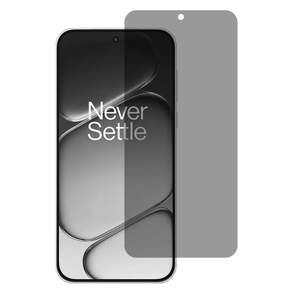 For OnePlus Turbo 6 5G / Turbo 6V 5G / Nord 6 5G Anti Spy Full Screen Protector Arc Edge Full Glue High Aluminium-silicon Glass Film (Fingerprint Unlock) - Black - 1