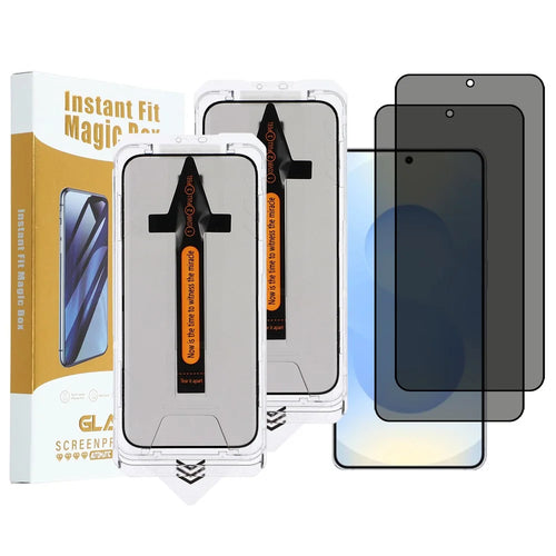 2Pcs For Samsung Galaxy S26+ Anti Spy Full Screen Protector High Aluminium Silicon Glass Film with Dust Removal Tool (Fingerprint Unlock) - Black - 1