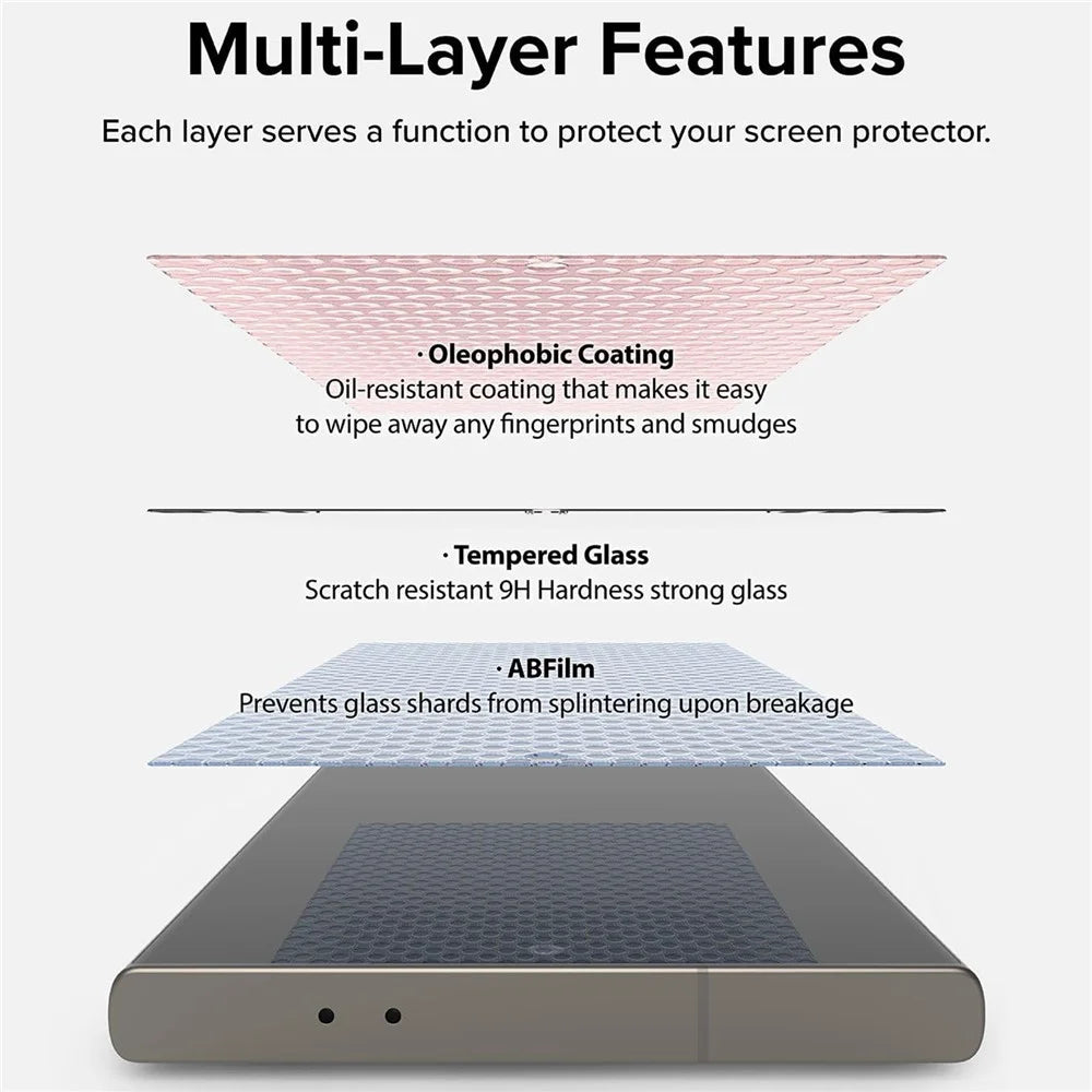 For Samsung Galaxy S26+ Full Screen Protector HD Clear High Aluminium Silicon Glass Film with Dust Removal Tool (Fingerprint Unlock) - Black - 5