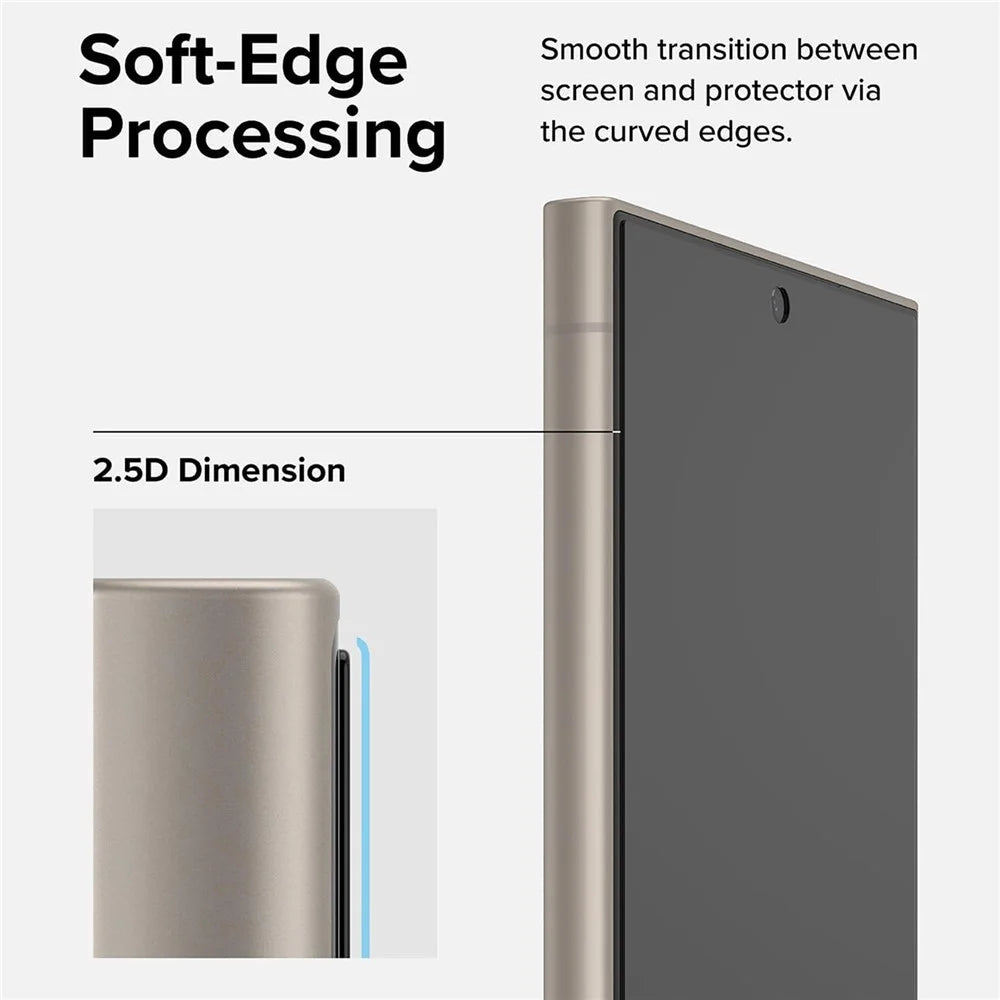 For Samsung Galaxy S26+ Full Screen Protector HD Clear High Aluminium Silicon Glass Film with Dust Removal Tool (Fingerprint Unlock) - Black - 7
