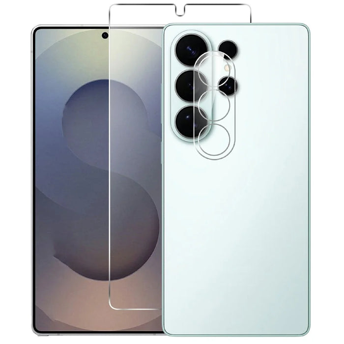 For Samsung Galaxy S26 Ultra Clear Tempered Glass Screen Protector Anti-Explosion Film (NOT Complete Covering) + Full Coverage Camera Lens Protector - Transparent - 1