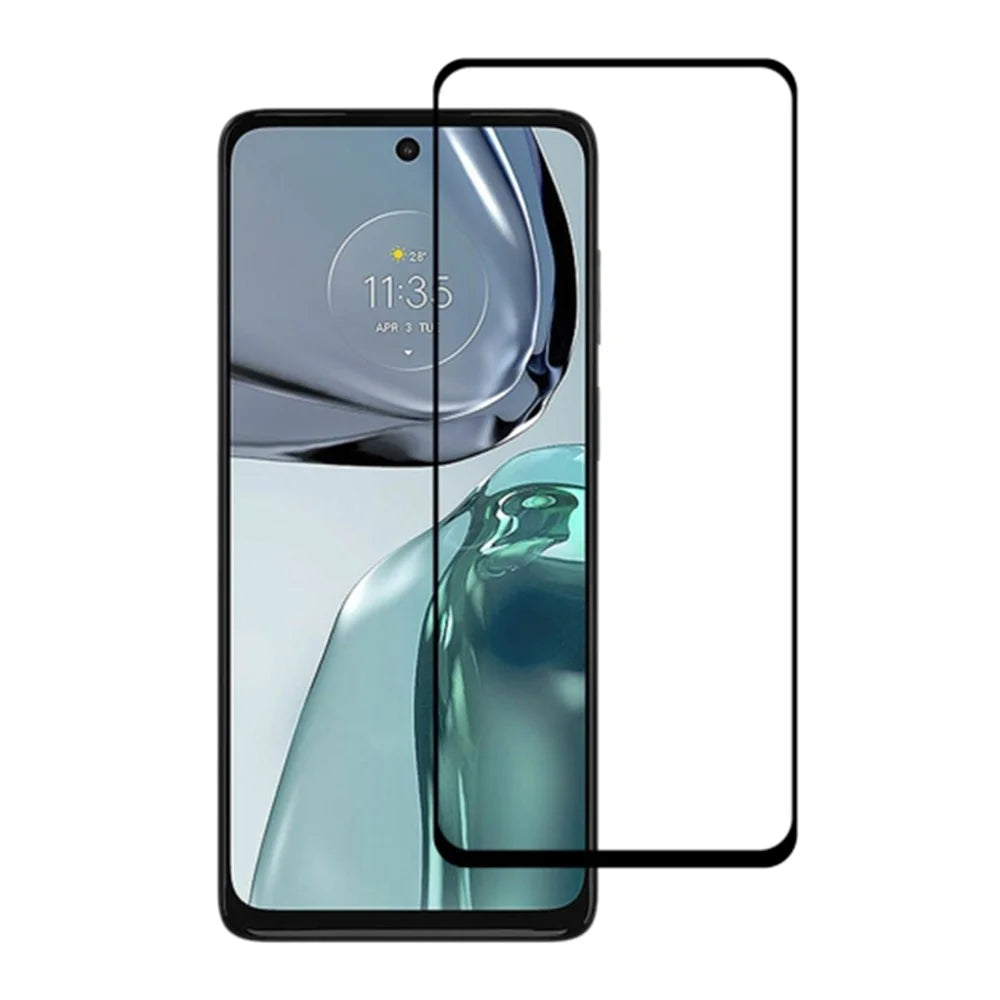 For Motorola Moto G62 5G / G32 4G 9D Tempered Glass Full Covering Screen Protector Silk Printing Side Glue Sensitive Touch Screen Film - 1