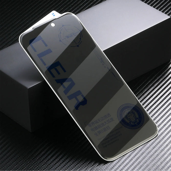 For iPhone 16 Pro 10Pcs Anti Spy Screen Protector 3D Round Edge Full Coverage Tempered Glass Film - Black - 2