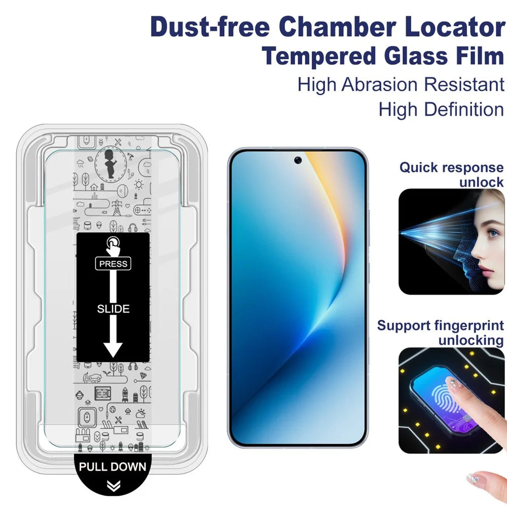 IMAK For Honor Win 5G / Win RT 5G / vivo X300 Ultra 5G / Oppo Find X9 Ultra 5G Tempered Glass Screen Protector with Dust-free Installation Tool (Fingerprint Unlock) (Not Complete Coverage) - Transparent - 3