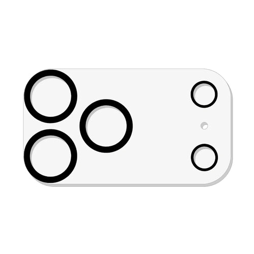 For iPhone 17 Pro Max Tempered Glass Lens Protector Silk Printing Camera Lens Film - Black - 1
