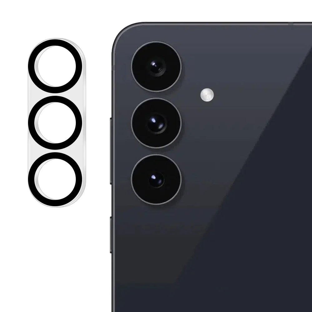 For Samsung Galaxy S24+ Tempered Glass Lens Protector Silk Printing Camera Lens Film - Black - 1