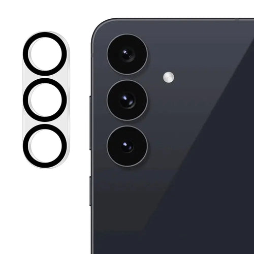 For Samsung Galaxy S24 Tempered Glass Lens Protector Silk Printing Camera Lens Film - Black - 1