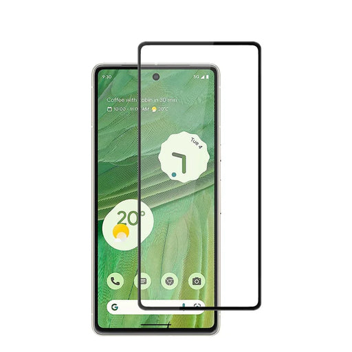 AMORUS For Google Pixel 7 5G Tempered Glass Full Cover Scratch Resistant Protector Secondary Hardening HD Clear Silk Printing Full Glue Film - Black - 1