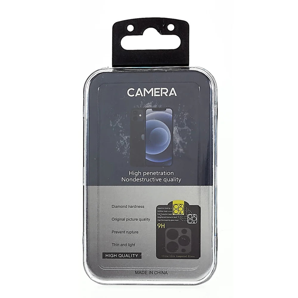 For iPhone 14 Pro Max / iPhone 14 Pro Tempered Glass Lens Protector Silk Printing Camera Lens Film - Black - 3