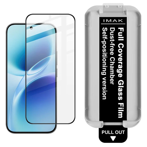IMAK For vivo S50 5G Tempered Glass Full Screen Protector Full Glue Film with Dust-free Installation Tool (Fingerprint Unlock) - Black - 1
