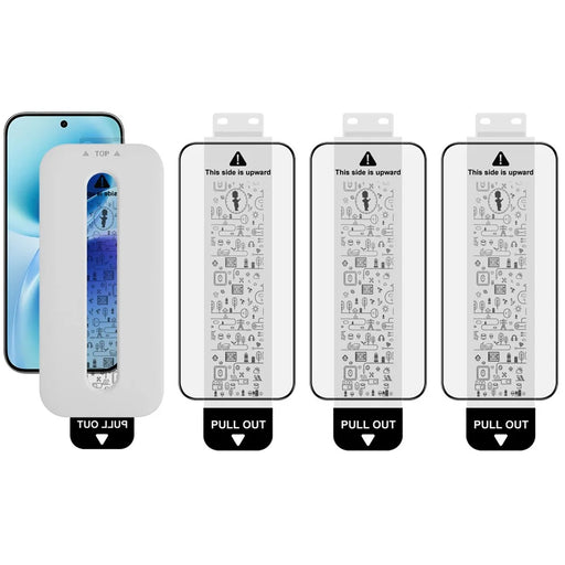 IMAK 3Pcs For vivo S50 5G Tempered Glass Full Screen Protector Full Glue Film with Dust-free Installation Tool (Fingerprint Unlock) - Black - 1